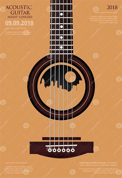 Guitar Concert Poster Background Template Stock Vector Illustration Of Guitar Black 122282612