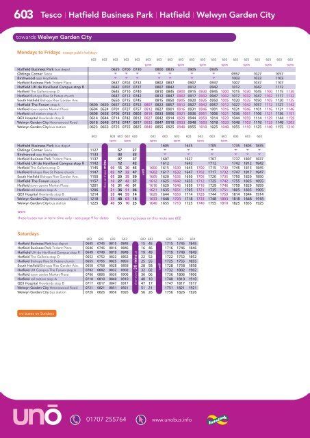 301 Bus Timetable Hatfield To Welwyn Garden City Fasci Garden