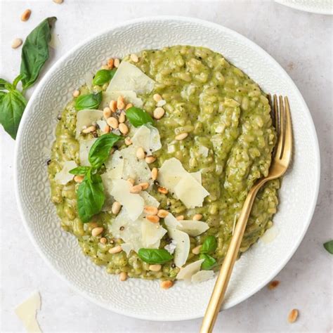 Pesto Risotto With Toasted Pine Nuts Recipe Barley Sage