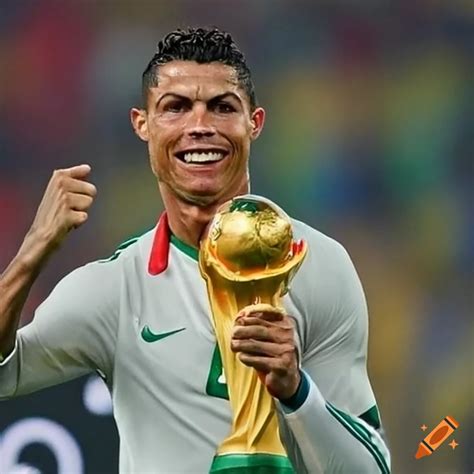 Ronaldo Winning The World Cup On Craiyon