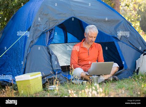 Mature Man Using Computer Stock Photo Alamy
