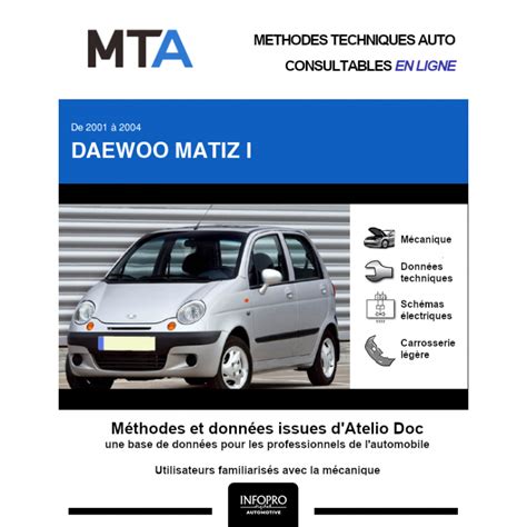 MTA DAEWOO MATIZ I Phase 2 Hayon 5 Portes 2001 2004