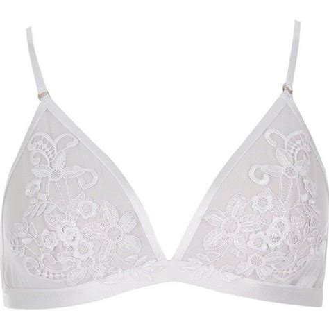 River Island White Appliqué Triangle Bra