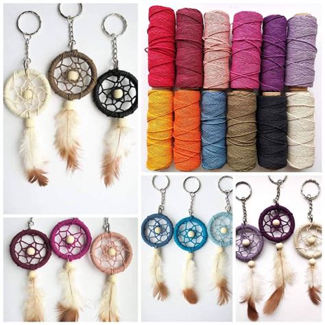 Mini Dreamcatcher Keyring Hemp Keychain Part Folksy