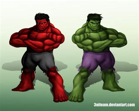 RED HULK GREEN HULK By 3niteam On DeviantArt