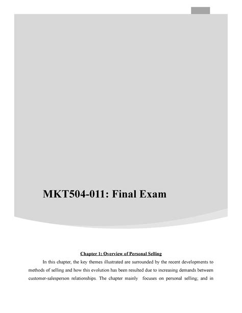 Mkt504 011 Final Exam Lecture Notes And Textbook Summaries Split Per