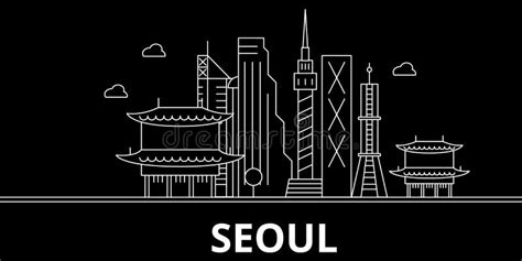 Seoul Silhouette Skyline South Korea Seoul Vector City Korean