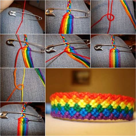 How To Diy Weave Rainbow Color Baubles Bracelet