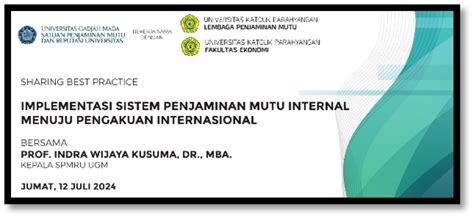 Sharing Best Practice Implementasi Sistem Penjaminan Mutu Internal