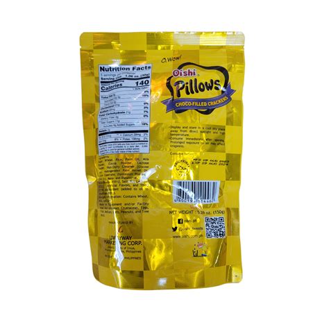 Oishi Pillows Chocolate Filled Crackers 150 G Aneka Market