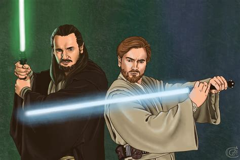 Jedi Masters Qui Gon Jinn And Obi Wan Kenobi By Celedansuniverse On