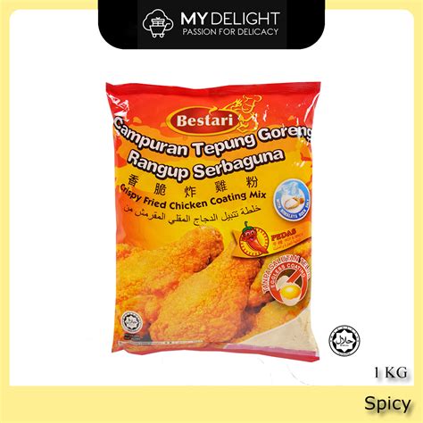 1kg Bestari Crispy Fried Fri Chicken Coating Flour Powderoriginalhot And Spicygarlic Sg Ready