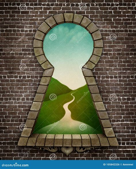 Keyhole Wonderland Stock Illustration Illustration Of Brick 105842326