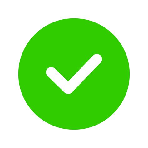 Green check mark icon in round shape design 17350123 PNG