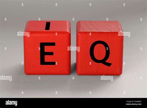 Red Cubes With Abbreviation Iq On Light Grey Background Stock Photo Alamy