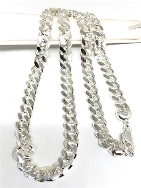 925 Silver Classic Big Miami Cuban Link Chain 2426 Inch 10mm Fran