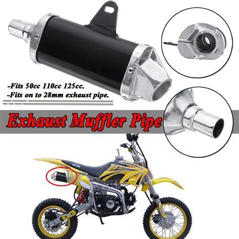 New Mm Universal Motorcycle Pit Dirt Bike Exhaust Muffler Pipe Cc