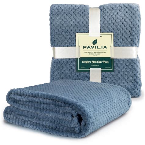 Premium Flannel Fleece Bed Throw Blanket For Sofa Couch Dusty Blue