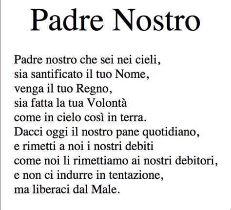 Padre Nostro In Latino Da Stampare