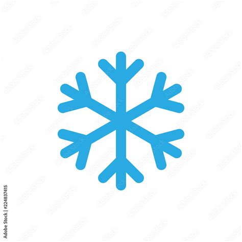 Snowflake Icon Blue Silhouette Snow Flake Sign Isolated On White