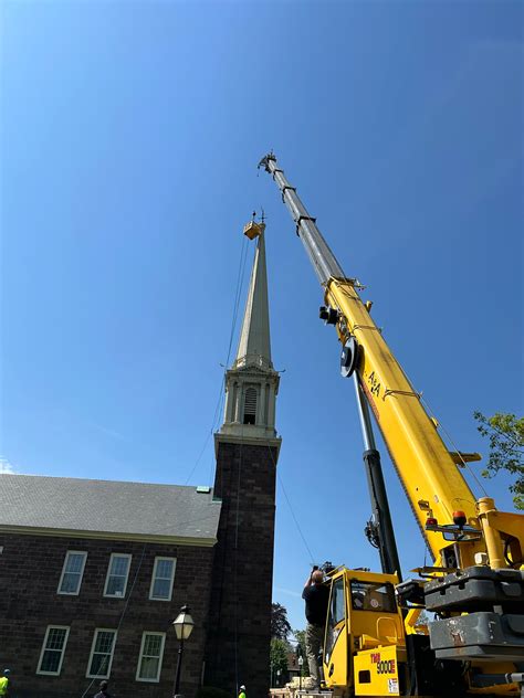 Photos Look Up In The Sky Steeple Work Began On The Old Stone Church