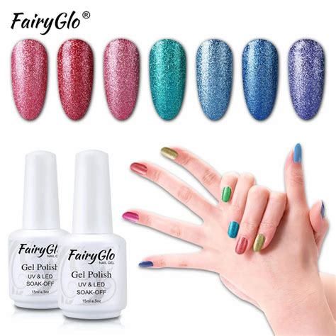 Fairyglo 15ml Super Bling Platinum Gel Nail Polish Uv Led Glitter Gel