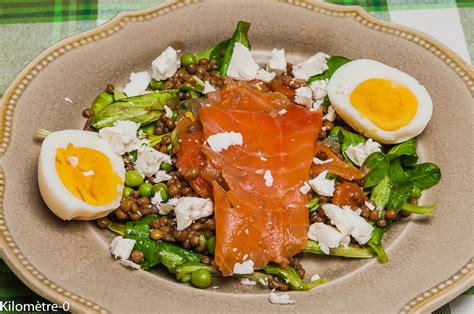 Salade De Lentilles La Truite Fum E Aux Oeufs Et La Feta Kilom Tre