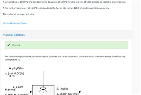 A Stream Of Air At 500 0C And 835 Torr With A Dew Chegg