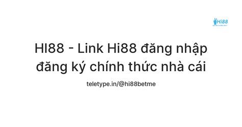 Hi Link Hi Ng Nh P Ng K Ch Nh Th C Nh C I Teletype