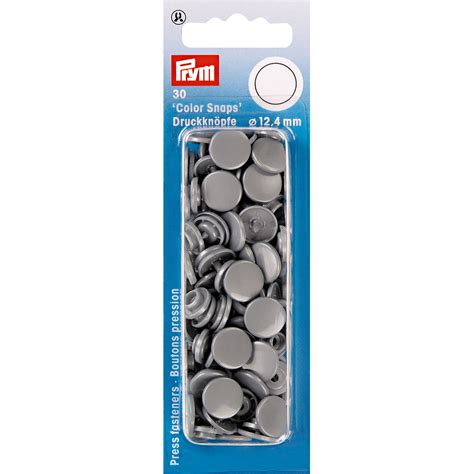 Prym Color Snaps Boutons Pression Sans Couture Plastique Rond Gris