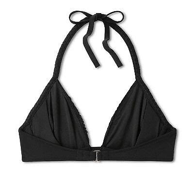 Women S Crochet Triangle Bikini Top Shade Shore Black C Ebay