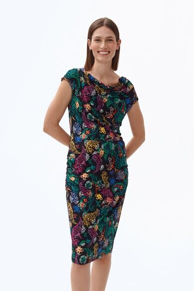 Rochie Cu Imprimeu Paisley Si Drapaj In Talie Aleka Tatuum T2106 417