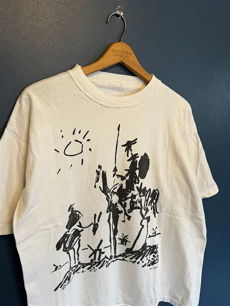 Vintage 90s Pablo Picasso Don Quixote Art Tee Size Medium Etsy