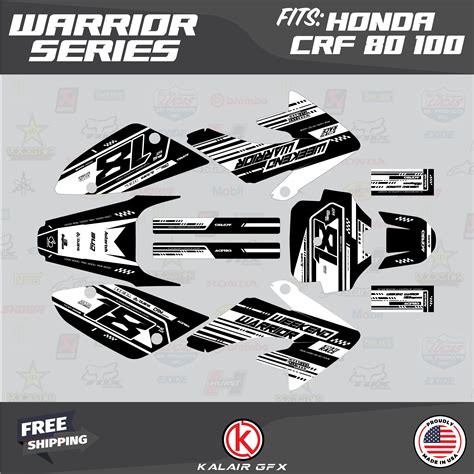 Kalair GFX Graphics Kit For Honda CRF80 2004 2010 Warrior Series