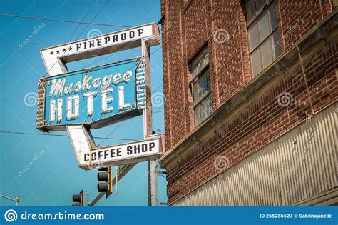 Muskogee Hotel Sign editorial photography. Image of fireproof - 265286527