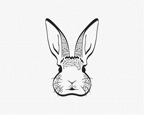 Bunny Rabbit Head Face Svg Eps Png Dxf Clipart For Cricut Etsy Ireland