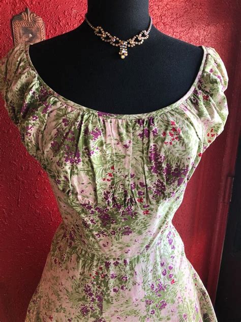 1950s Pat Premo Floral Dress Cotton Gem