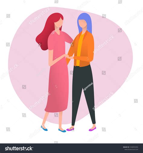 Two Woman Hugging Lesbian Couple Isolated Stock Vector Royalty Free Shutterstock