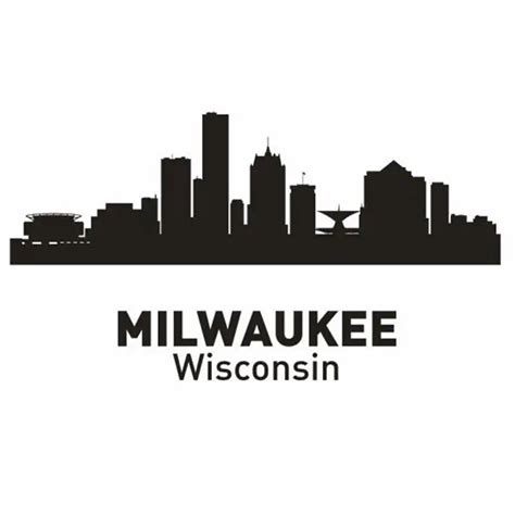 MILWAUKEE Naklejka Z Motywem Miasta Landmark Skyline Naklejki Na Cian