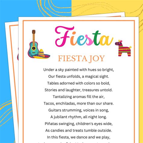 fiesta games fiesta poem fiesta party games taco games birthday