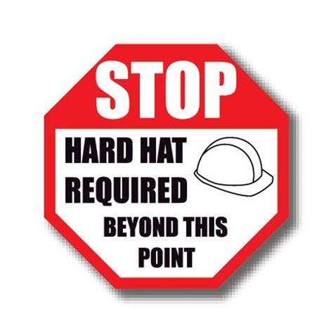 Shop Ergomat Durastripe Octagone Sign Stop Hard Hat Required Beyond