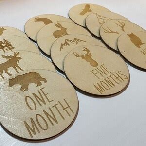 Baby Milestone Cards Wooden Monthly Milestone For Baby Photos Baby Gift