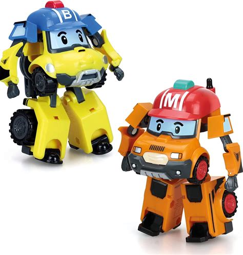 Robocar Poli Toys 2 Pack Mark And Bucky Transforming Robot Toys 4