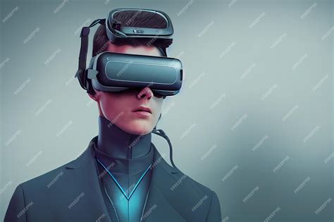 Premium Photo | Portrait of a futuristic gamer with vr glasses a hightech man from the future ...