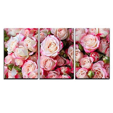 Wall26 3 Piece Canvas Wall Art Roses Background Modern Home Art