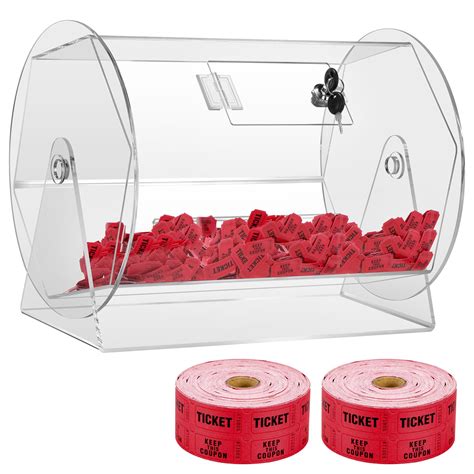 Mojiezuo Large Acrylic Raffle Drum Professional Spinner Drum With 8000