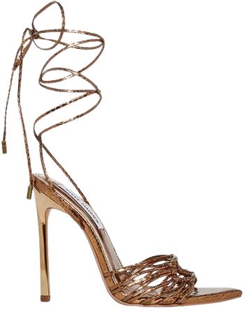 Steve Madden ZAYA Bronze Snake Lace Up Stiletto Heel Women S Heels