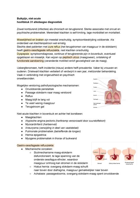 Buikpijn H 31 En H Samenvatting Diagnostiek Van Alledaagse Klachten