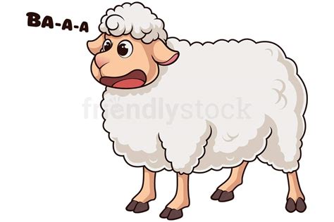 Cartoon Sheep Baaing Illustration Vector Clip Art Friendlystock