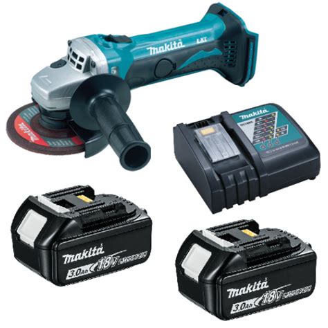 Makita Dga Rfe V Mm Angle Grinder X Ah Batteries Charger